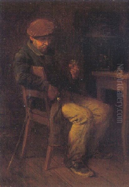 Ein Guter Tropfen Oil Painting by Hugo Kauffmann