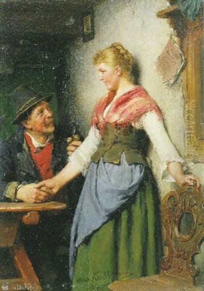 Der Freiende Bauer Oil Painting by Hugo Kauffmann
