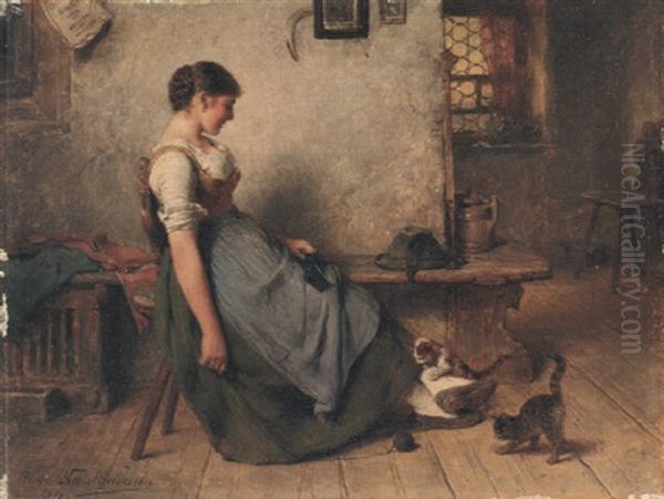 Lustige Spielgesellen Oil Painting by Hugo Kauffmann