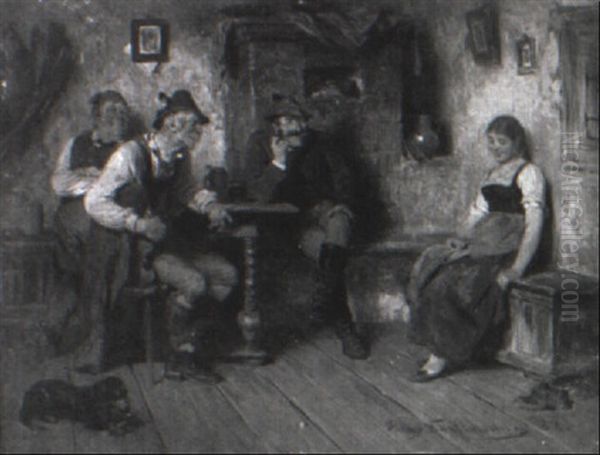 The Coy Maid Oil Painting by Hugo Kauffmann