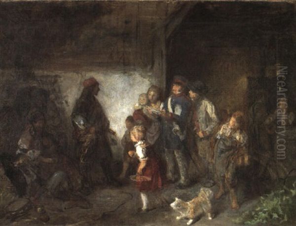 Zigeuner Oil Painting by Hugo Kauffmann
