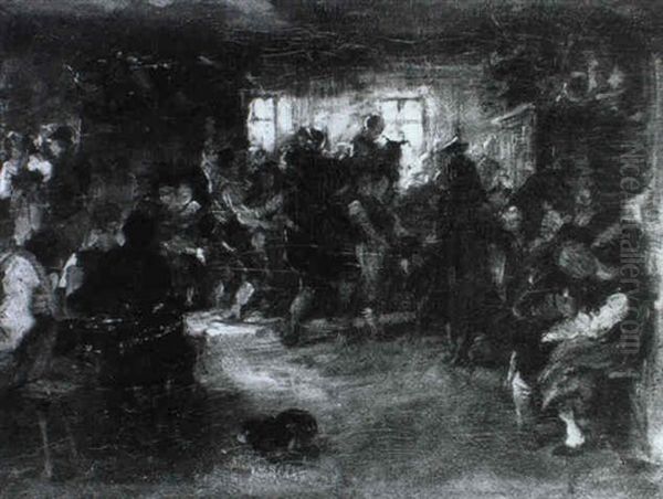 Kirchweihtanz Oil Painting by Hugo Kauffmann