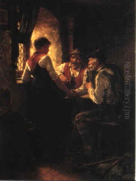The Proposal Oil Painting by Hugo Kauffmann