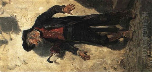 Trunkenbold Auf Dem Heimweg Oil Painting by Hugo Kauffmann