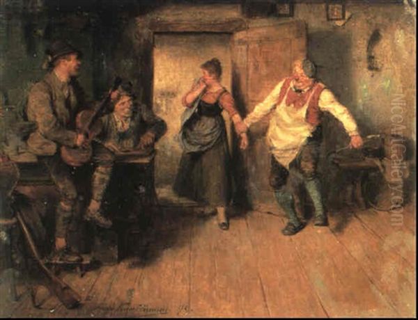 An Invitation To Dance Oil Painting by Hugo Kauffmann