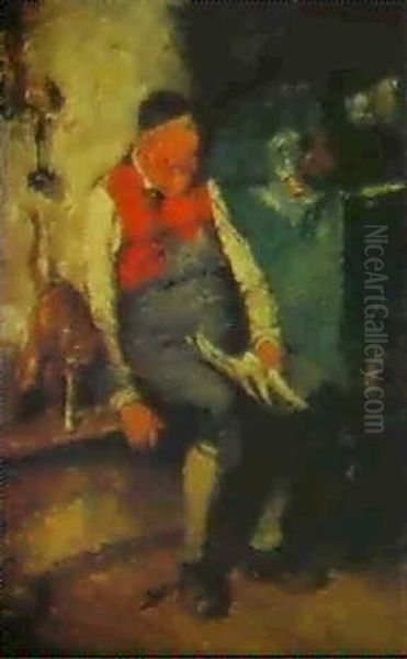 Snoozing Oil Painting by Hugo Kauffmann