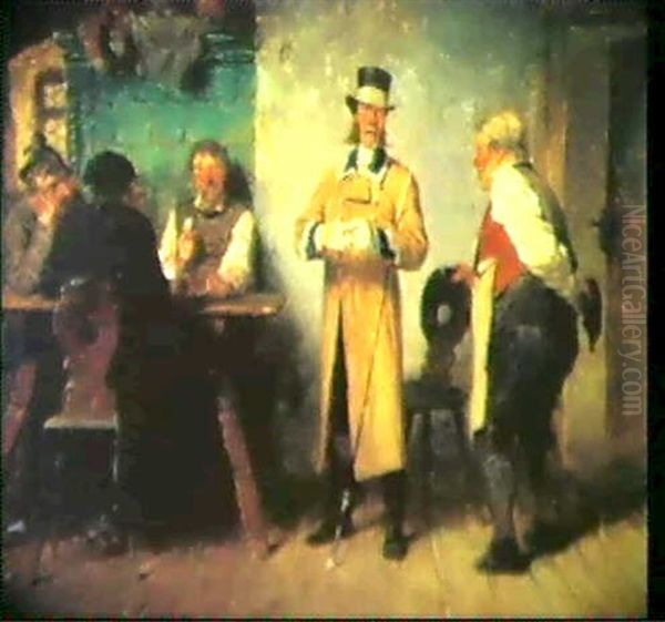 Der Herrschaftskutscher Im Wirtshaus Oil Painting by Hugo Kauffmann