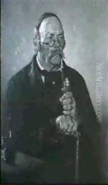 Stiller Geniesser Oil Painting by Hugo Kauffmann