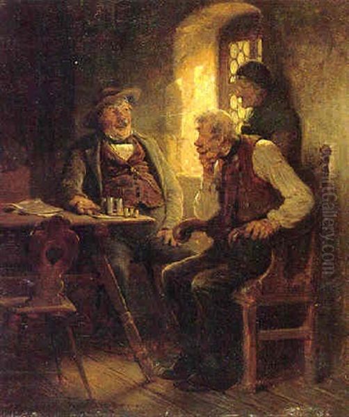 Geldgeschafte Oil Painting by Hugo Kauffmann