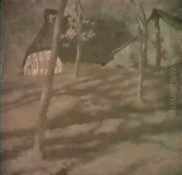 Norddeutsches Bauerngehoft Oil Painting by August Kaufhold