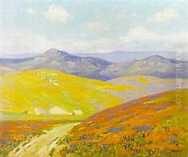 Springtime In Foothills Of The Tehachapi Mountains, California Oil Painting by Ferdinand Kaufmann