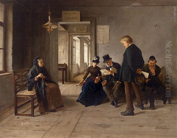 Im Wartezimmer Des Bezirksgerichtes Oil Painting by Isidor Kaufmann