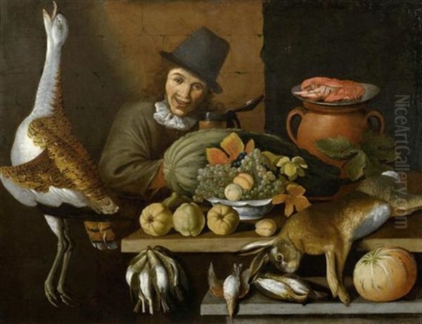 Marktszene Oil Painting by Albrecht Kauw