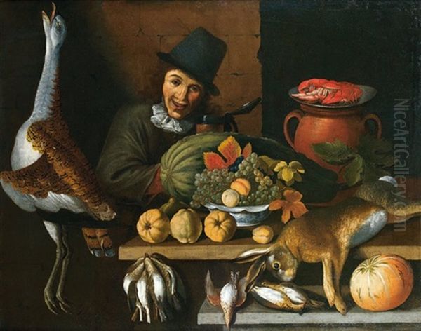 Serviteur Dans Un Garde-manger Oil Painting by Albrecht Kauw