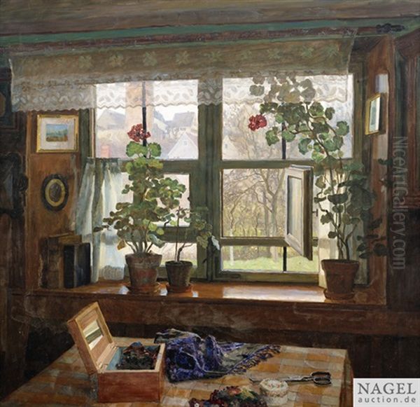 Nahecke Am Fenster Oil Painting by Paul Kauzmann