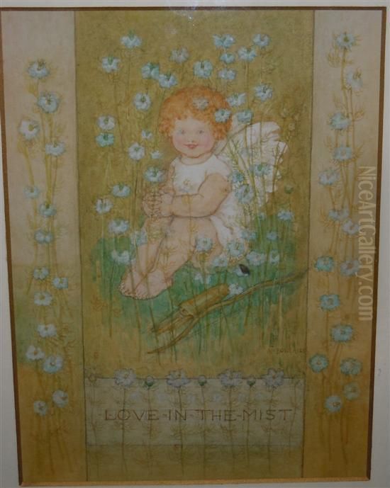 Love In The Mist Oil Painting by Amelia M. Bauerle