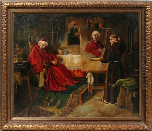 Portrait Painter Oil Painting by Joseph Malachy Kavanagh