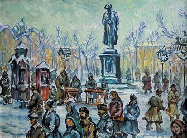 Russian Winter Oil Painting by Hristo Kavarnaliev