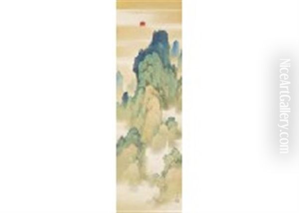 Mt. Penglai Oil Painting by Manshu Kawamura