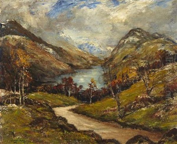The Arrochar Alps From Finnart Brae Oil Painting by James Kay