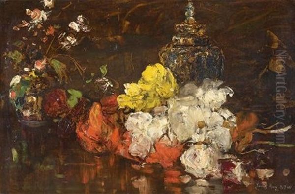 Still Life With Flowers Oil Painting by James Kay