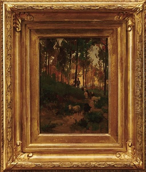 Pastor Com Rebanho Oil Painting by Alfredo Keil