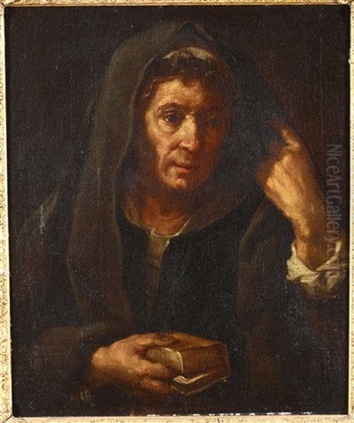 Ritratto Di Anziana Con Libro Oil Painting by Bernhard Keil, Monsu Bernardo