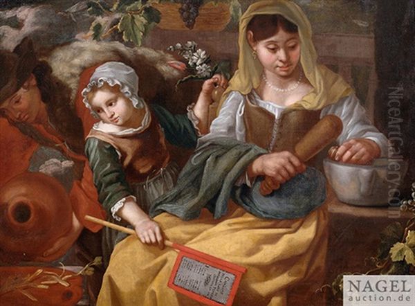 Eine Zigeunerfamilie Oil Painting by Bernhard Keil, Monsu Bernardo