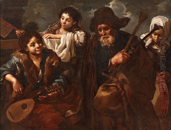 Four Musicians Oil Painting by Bernhard Keil, Monsu Bernardo