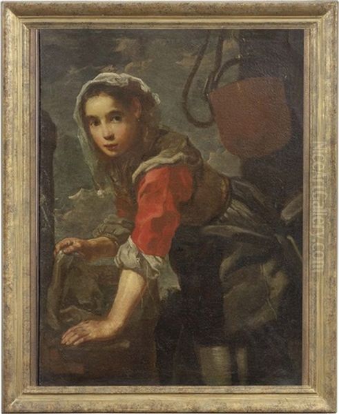 Ragazza Che Risciacqua I Panni (allegoria Dell'acqua) Oil Painting by Bernhard Keil, Monsu Bernardo