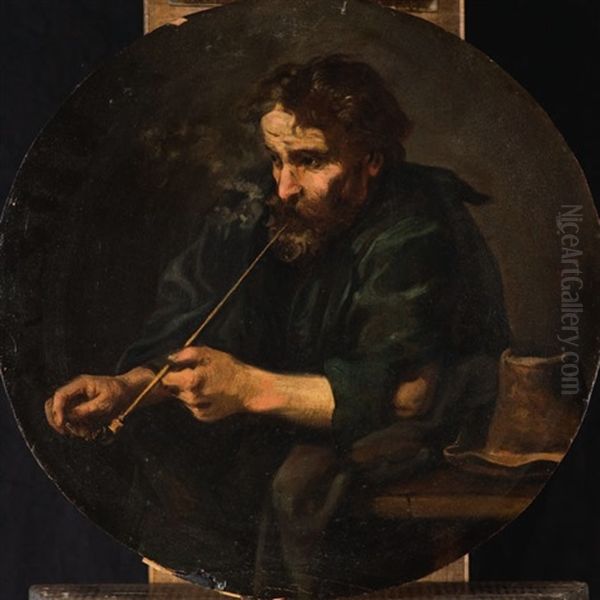 Fumatore Di Pipa Oil Painting by Bernhard Keil, Monsu Bernardo