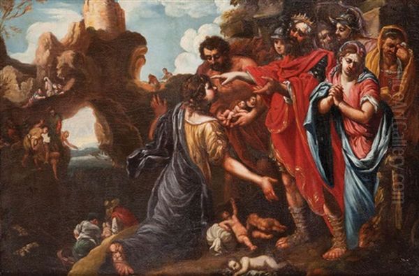 Le Massacre Des Innocents Oil Painting by Bernhard Keil, Monsu Bernardo