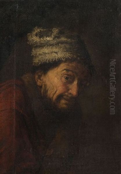 Portrait D'homme Au Bonnet De Fourrure Oil Painting by Bernhard Keil, Monsu Bernardo