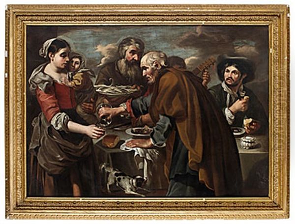 Gastabudsscen Oil Painting by Bernhard Keil, Monsu Bernardo