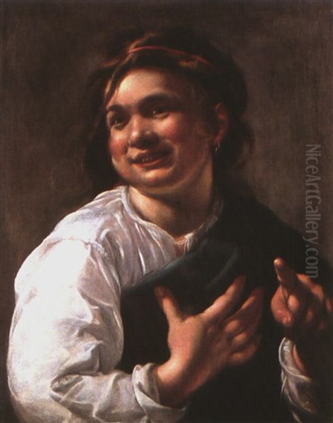 Lachendes Madchen Oil Painting by Bernhard Keil, Monsu Bernardo