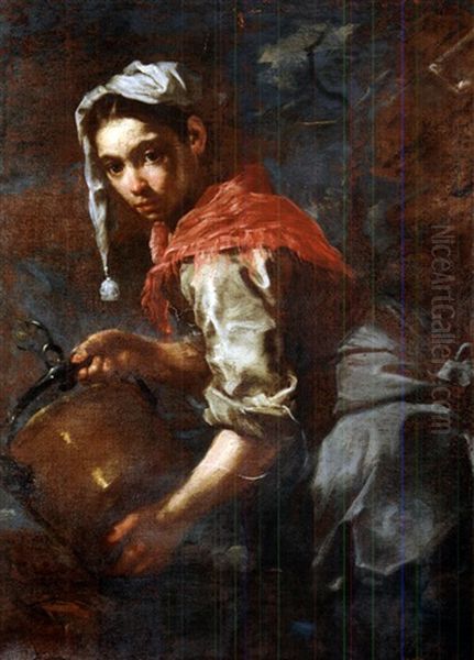 Die Wassertragerin Oil Painting by Bernhard Keil, Monsu Bernardo