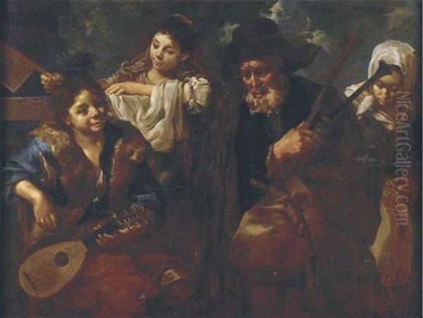 Musicanti Oil Painting by Bernhard Keil, Monsu Bernardo