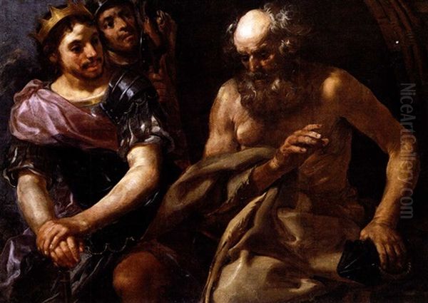 Alessandro Magno Visita Diogene Oil Painting by Bernhard Keil, Monsu Bernardo