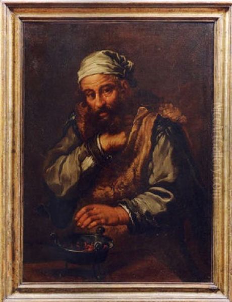 Vecchio Che Si Scalda Le Mani Oil Painting by Bernhard Keil, Monsu Bernardo