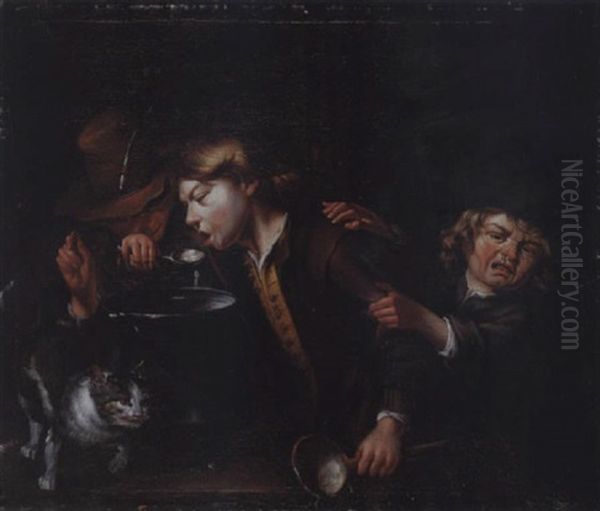 Bambocciade Oil Painting by Bernhard Keil, Monsu Bernardo