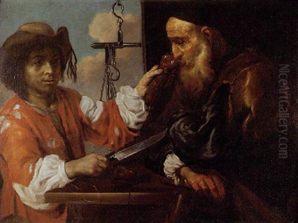 Allegorie Du Gout Ou Le Jeune Charcutier Oil Painting by Bernhard Keil, Monsu Bernardo