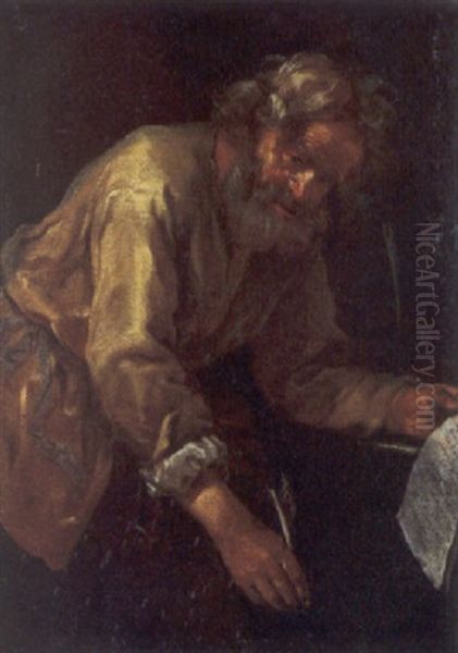 Vecchio Scrivente Oil Painting by Bernhard Keil, Monsu Bernardo