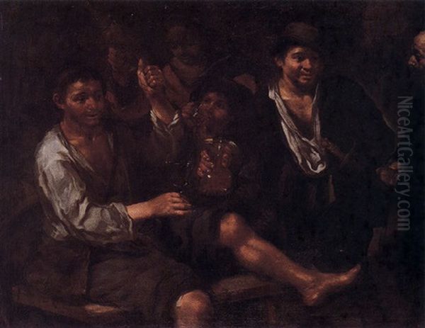 Los Borrachos Oil Painting by Bernhard Keil, Monsu Bernardo
