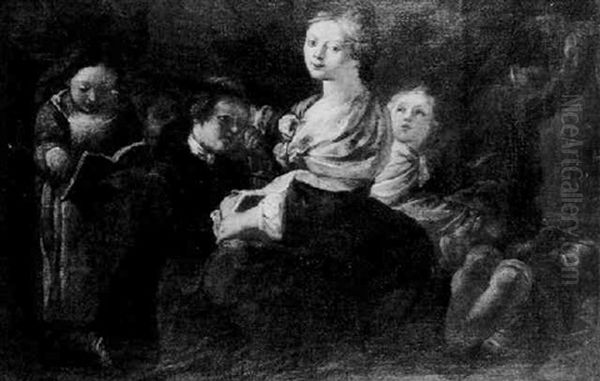 La Maitresse D'ecole Oil Painting by Bernhard Keil, Monsu Bernardo