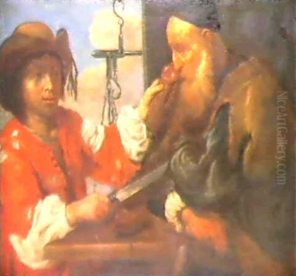 The Salanmi Seller Oil Painting by Bernhard Keil, Monsu Bernardo