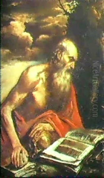 San Girolamo In Meditazione Oil Painting by Bernhard Keil, Monsu Bernardo
