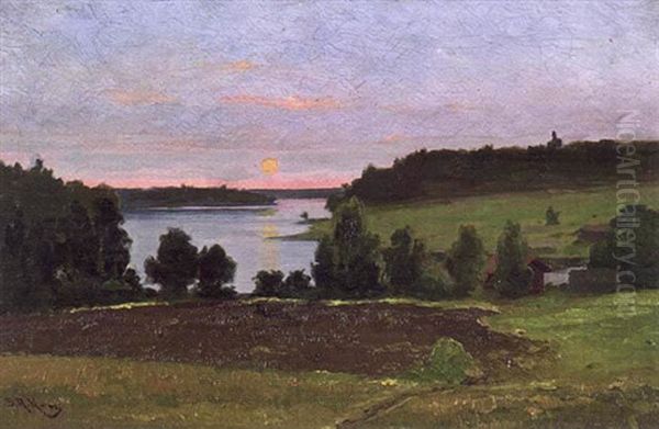Landskap Fran Tavastland Oil Painting by Sigfrid August Keinanen