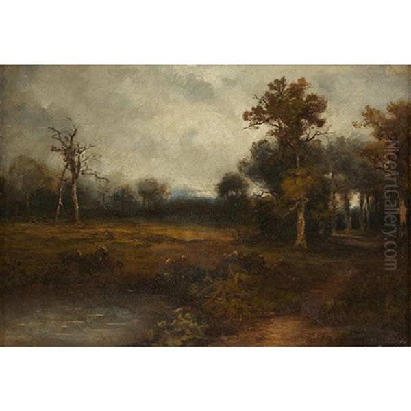 By The Pond Oil Painting by William Keith