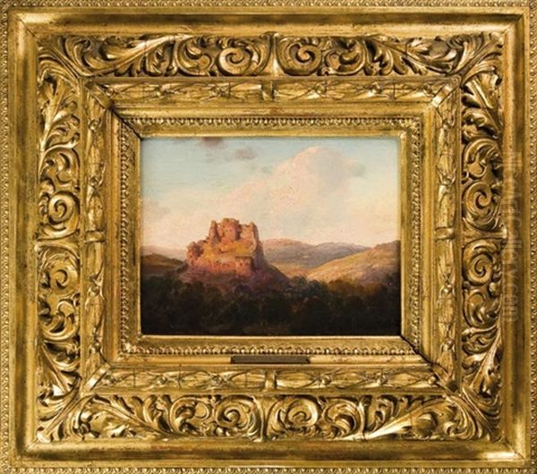 Romos Var Naplementekor Oil Painting by Gusztav Keleti