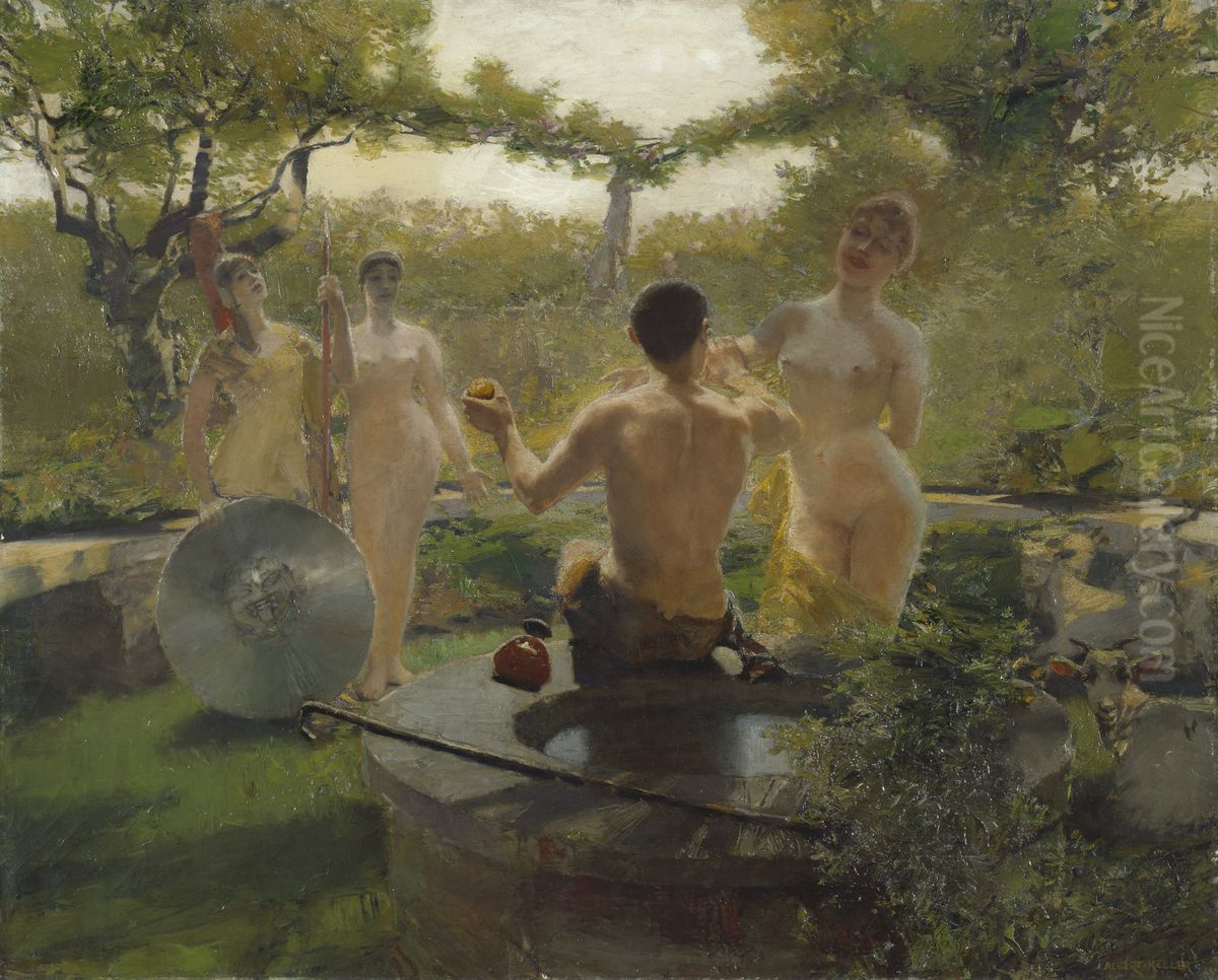 Das Urteil Des Paris Oil Painting by Albert von Keller